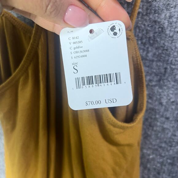 NWT $70‎ Free People Beach Piper Sleeveless Cutout Midi Dress Gold Size S - Picture 8 of 10